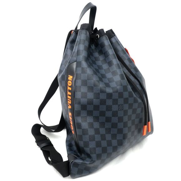 Louis Vuitton Gym Backpack Rucksack Damier Cobalt Blue Black - Picture 3 of 9